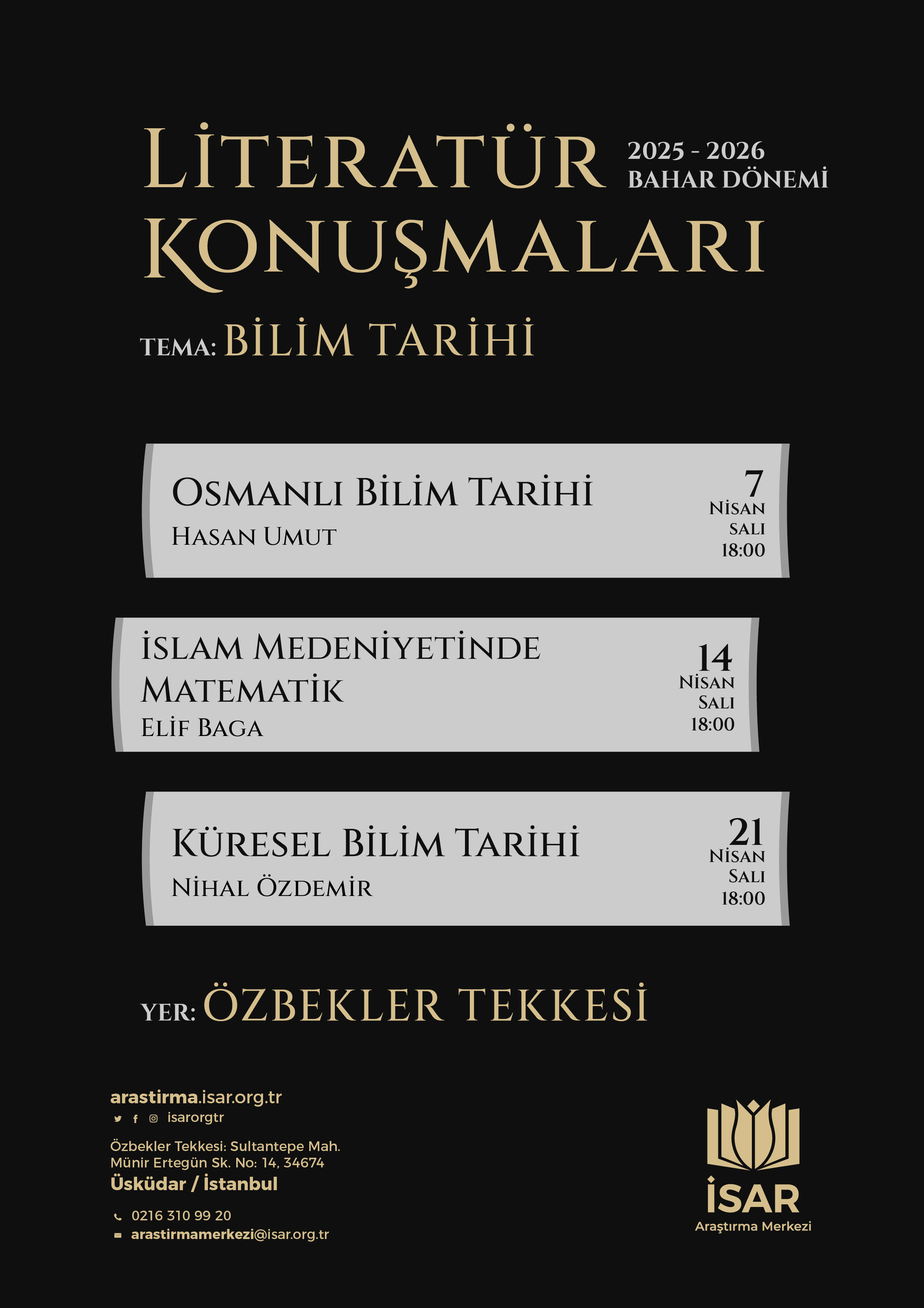 "Literatür Konuşmaları" Serimiz Yeni Dönemde Bilim Tarihi Temasıyla Başlıyor